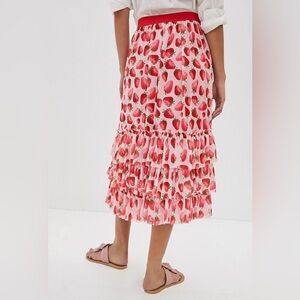 Anthropologie Strawberry Midi Skirt